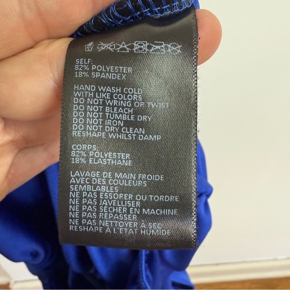 Anthropologie En Elly Ruched Mock Neck Tank Royal Blue Size Small (S) - Picture 10 of 10